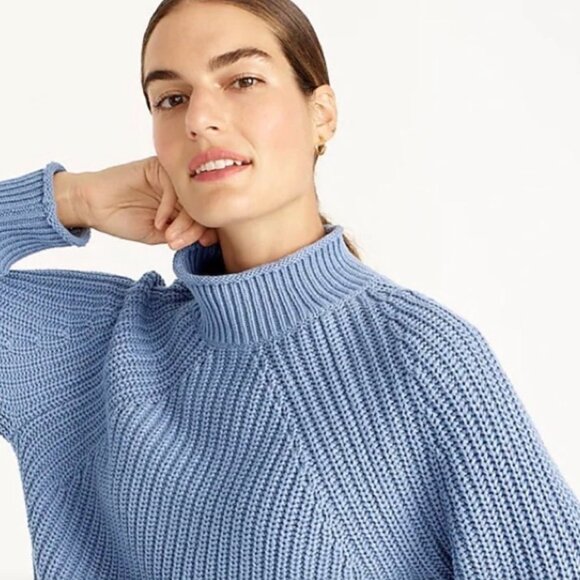 J. Crew Relaxed Rollneck Sweater Blue - EUC - Picture 3 of 12